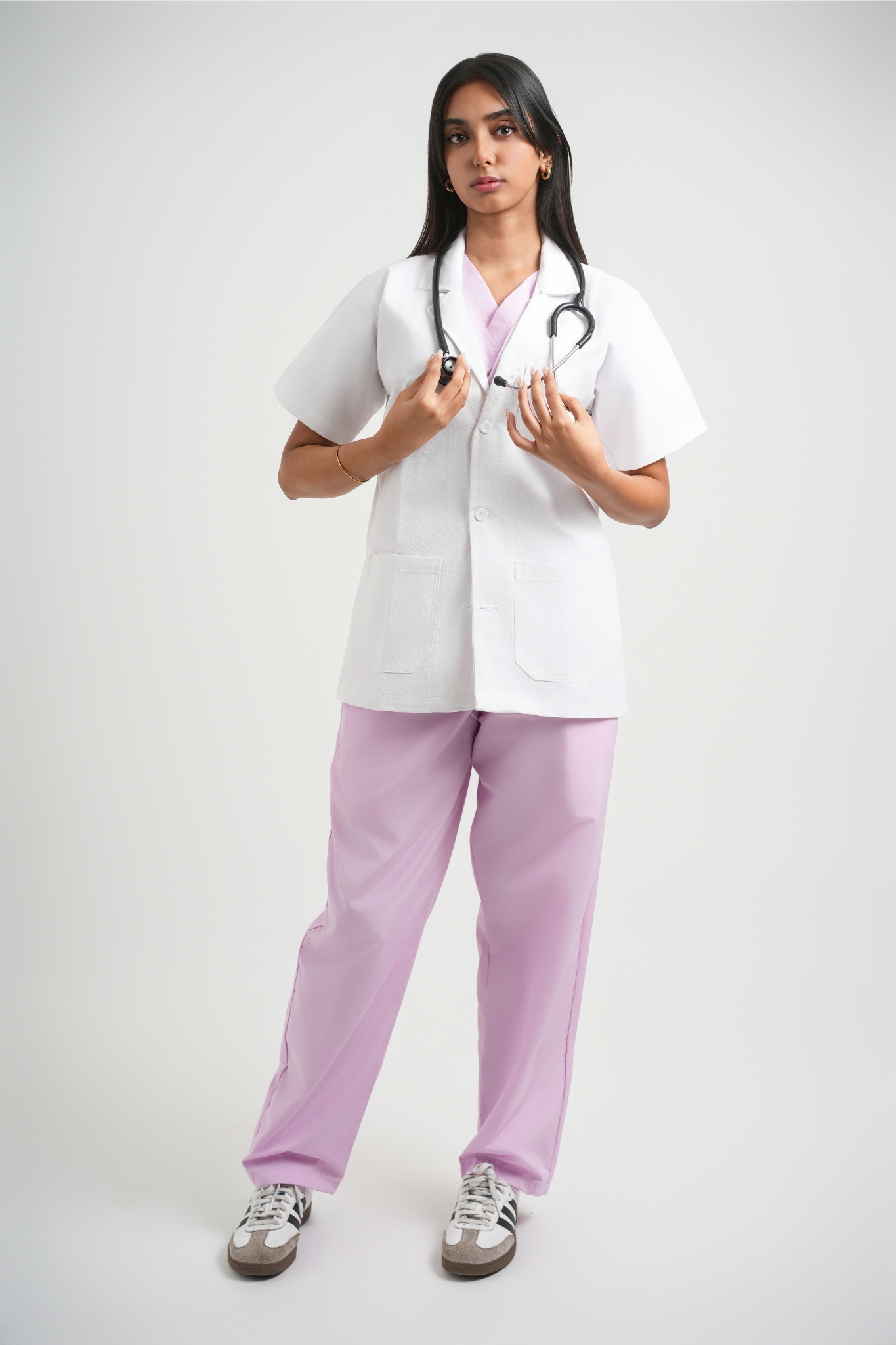 Short and Half Sleeves Apron (Female) - 3 Pocket
