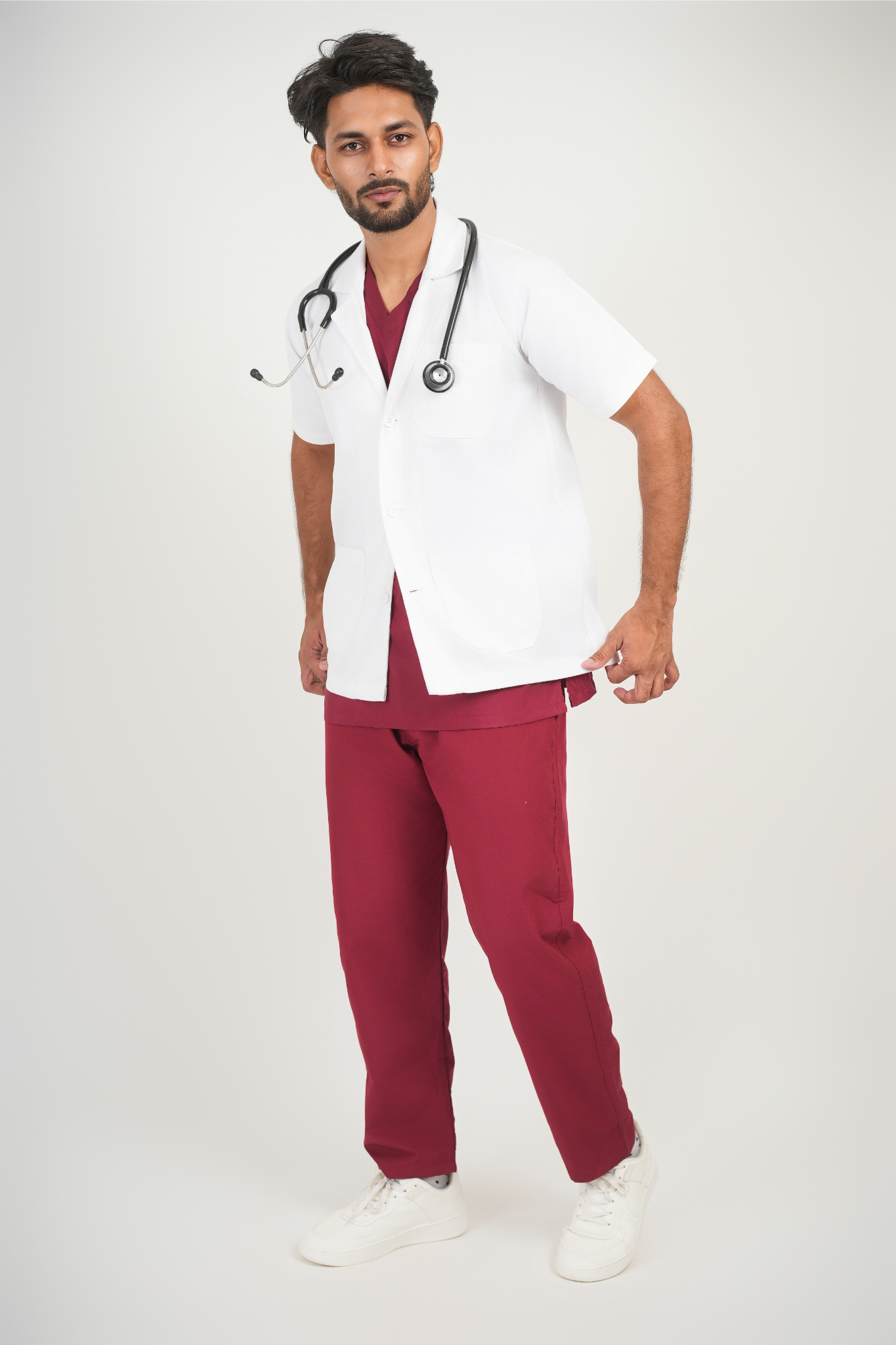 Short and Half Sleeves Apron (Male) - 3 Pocket