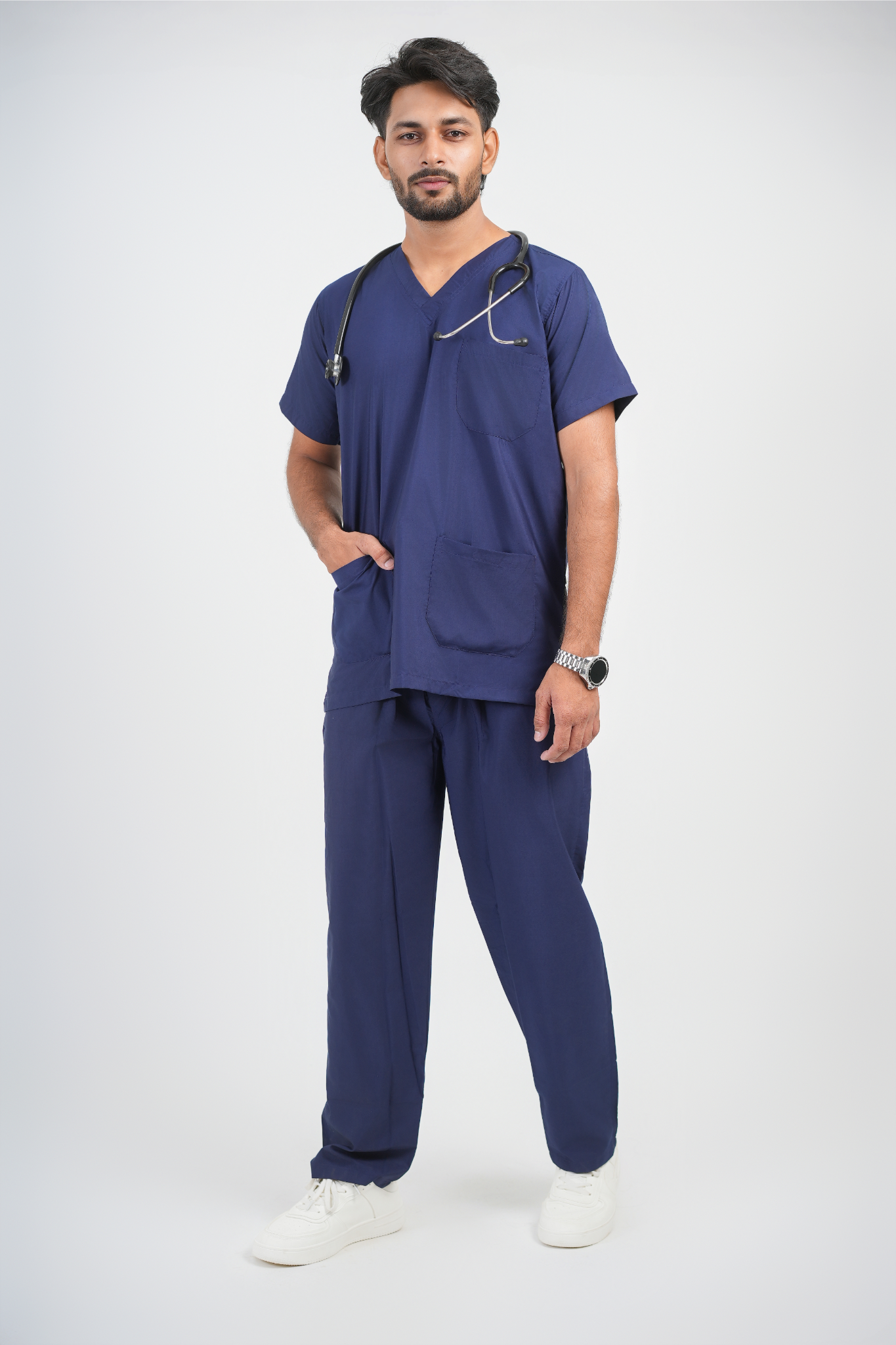 Male Scrub Suit 5 Pocket - Navy Blue