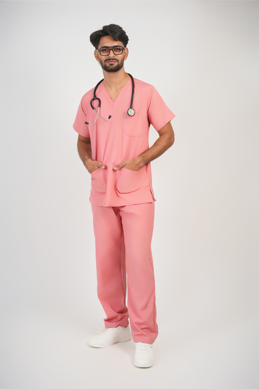 Male Scrub Suit 5 Pocket - Pink