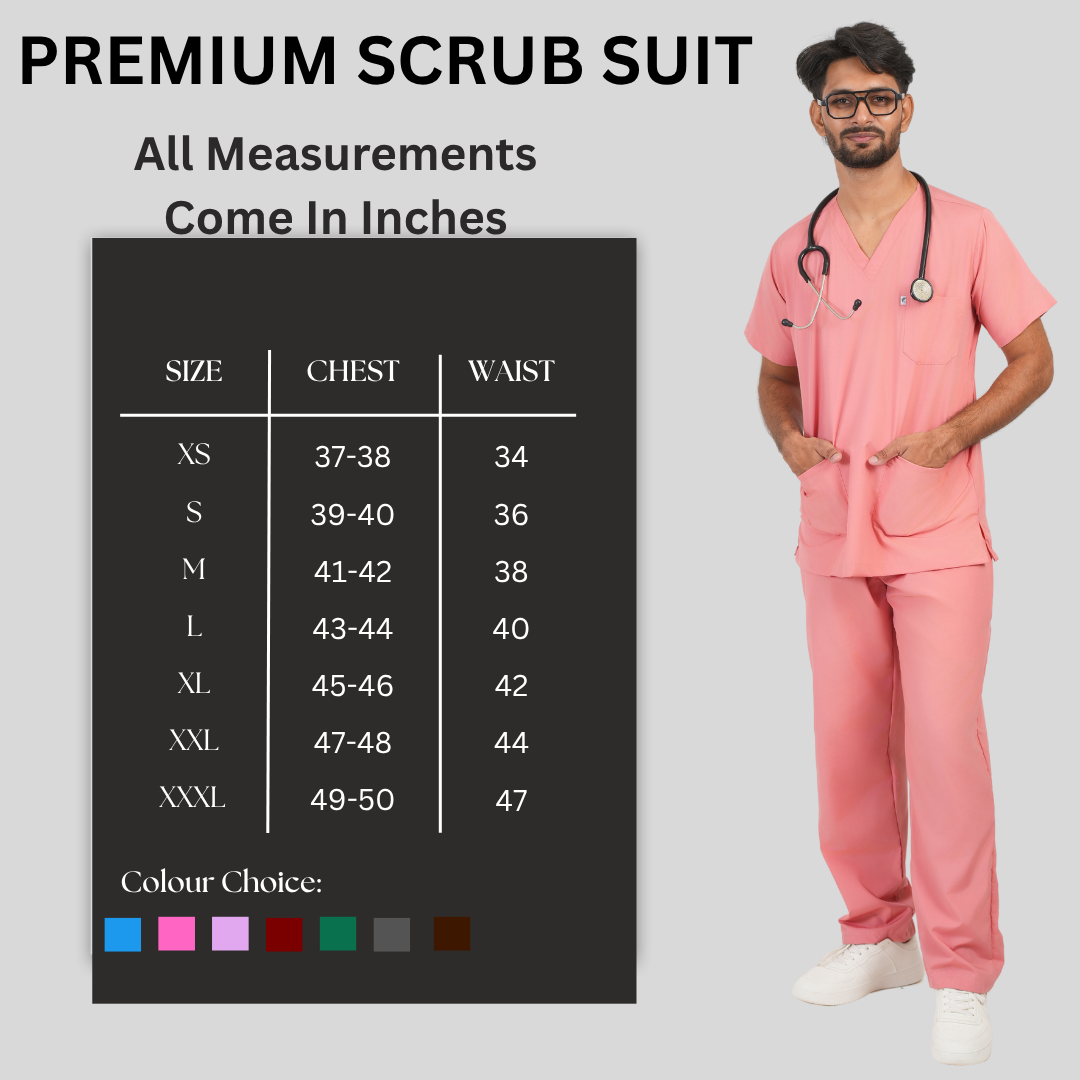 Male Scrub Suit 5 Pocket - Pink