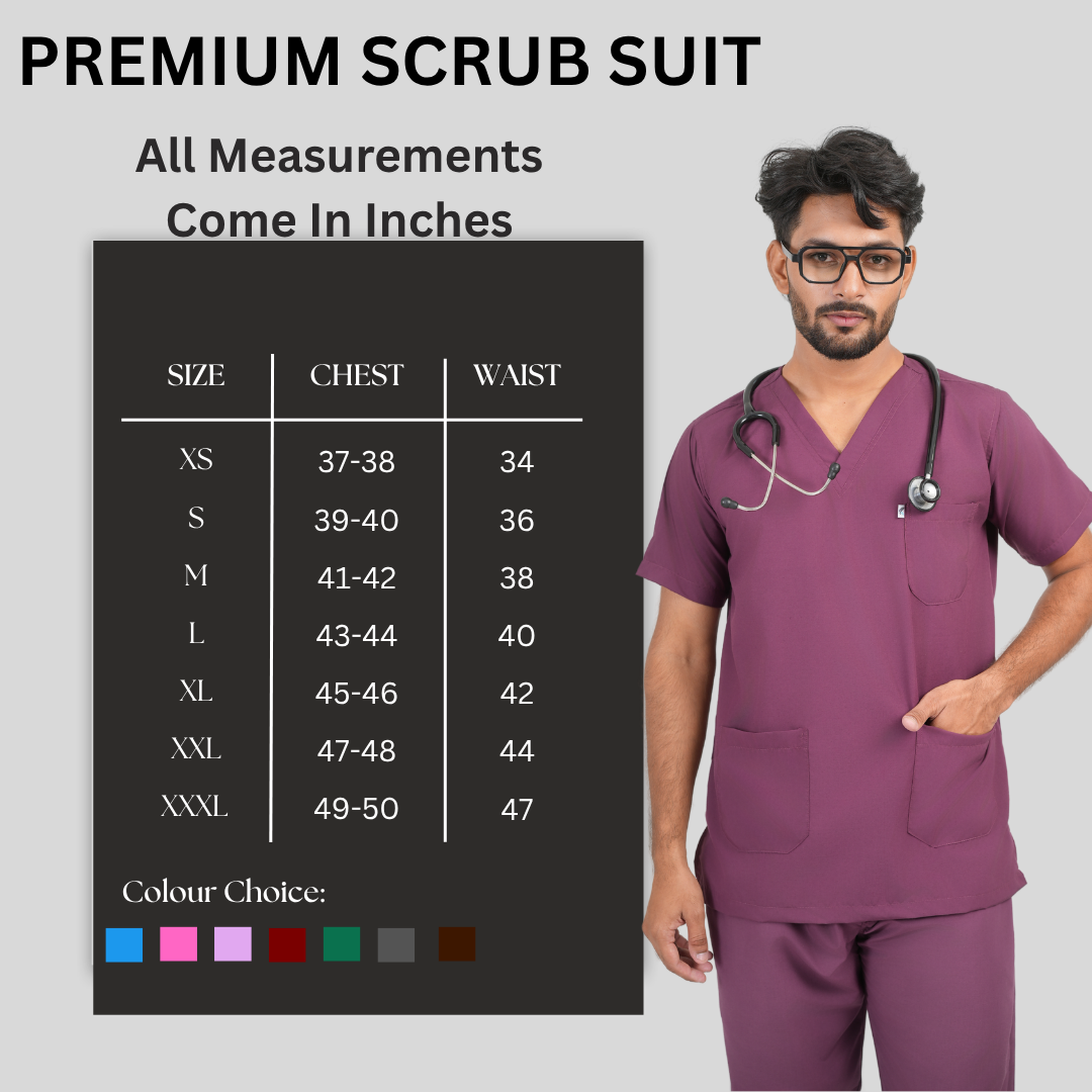 Male Scrub Suit 5 Pocket - Wine