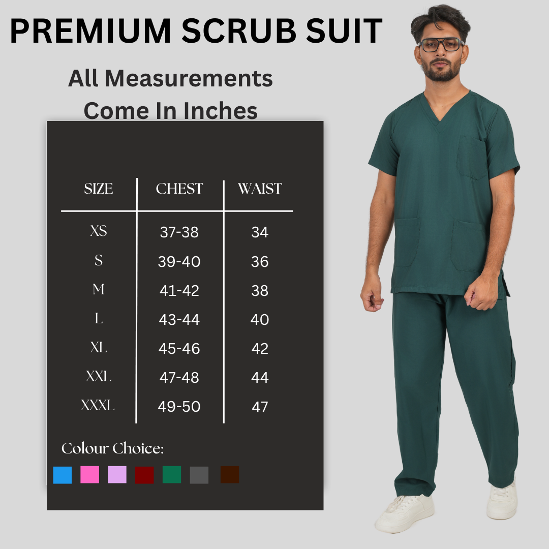 Male Scrub Suit 5 Pocket - Bottle Green
