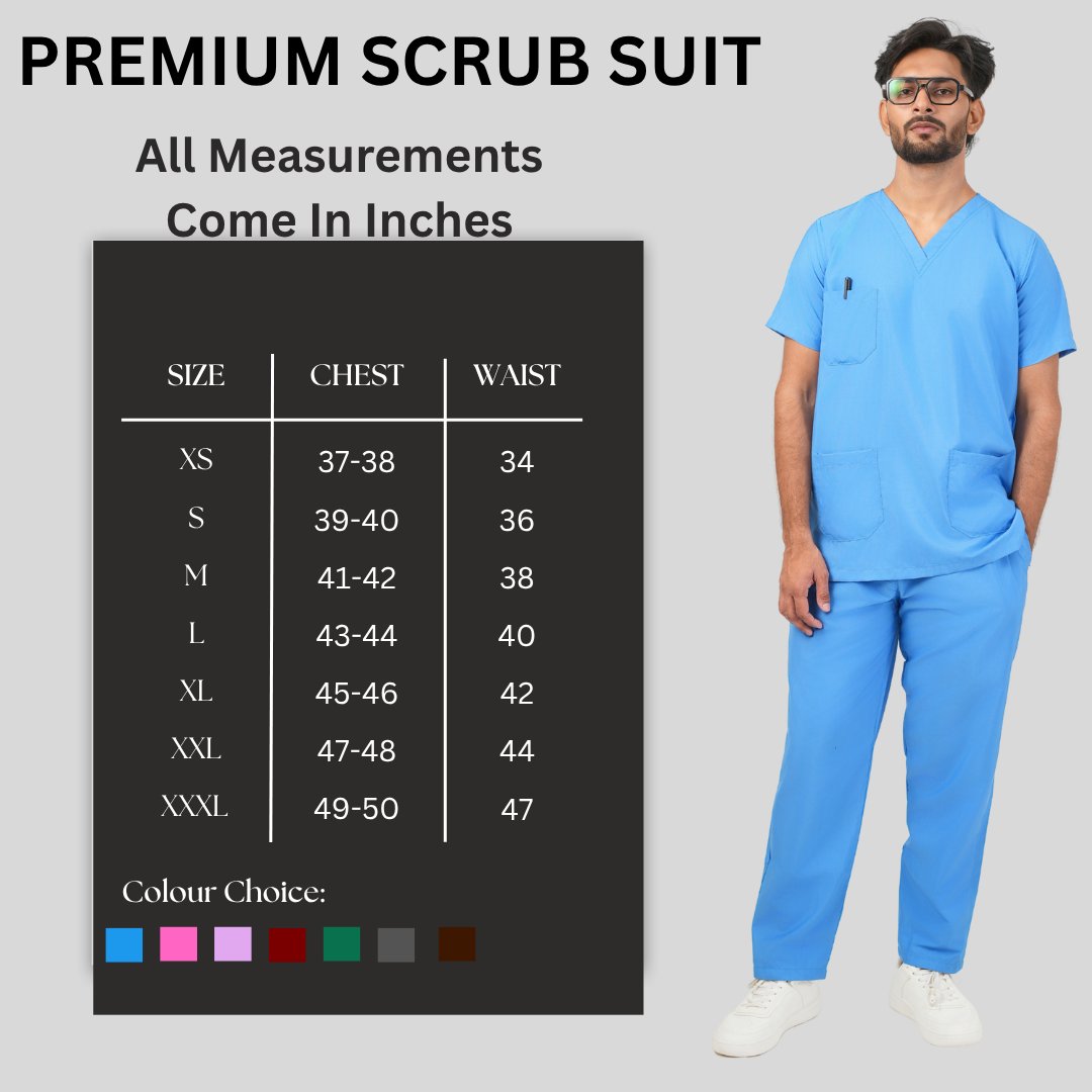 Male Scrub Suit 5 Pocket - Sky Blue