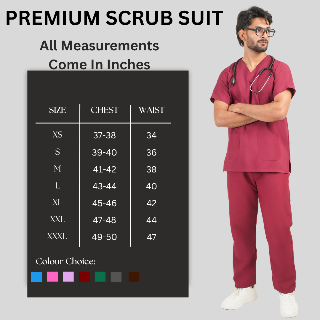 Male Scrub Suit 5 Pocket - Maroon