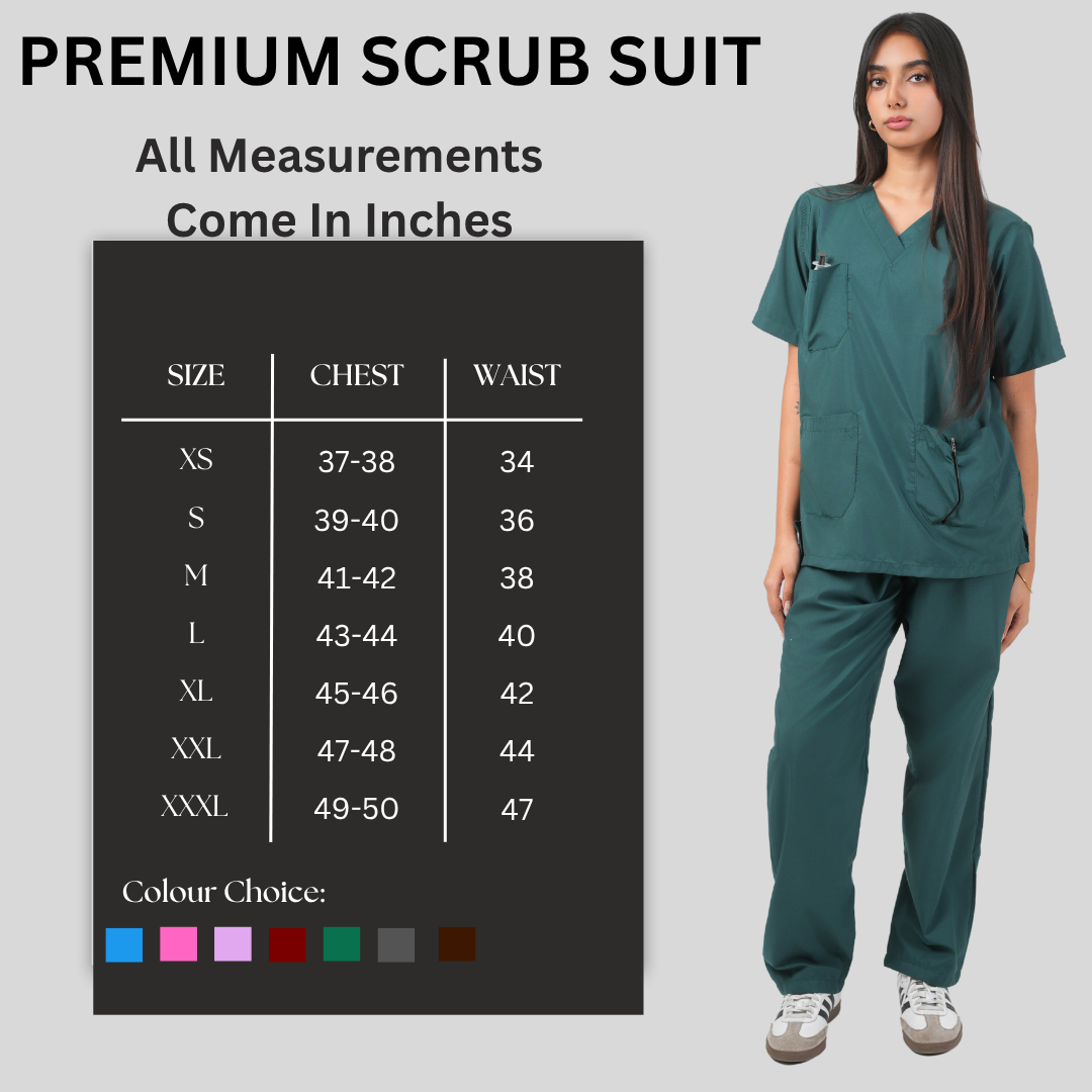 Female Scrub Suit 5 Pocket - Bottle Green