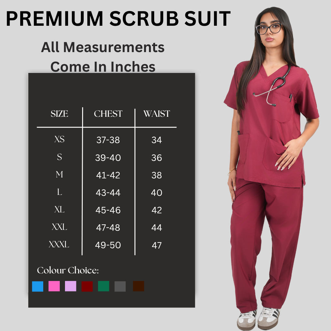 Female Scrub Suit 5 Pocket - Maroon