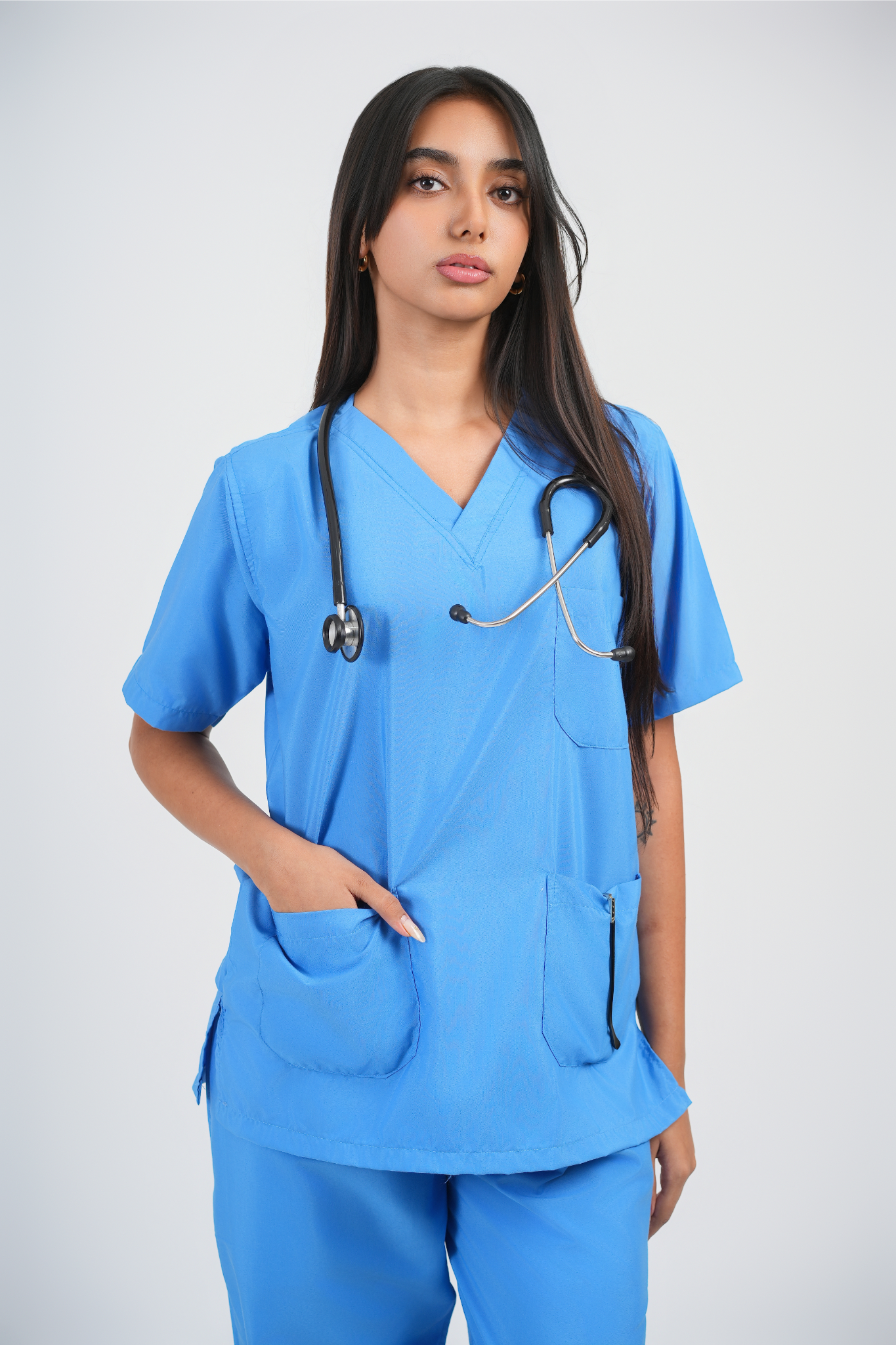 Female Scrub Suit 5 Pocket - Sky Blue