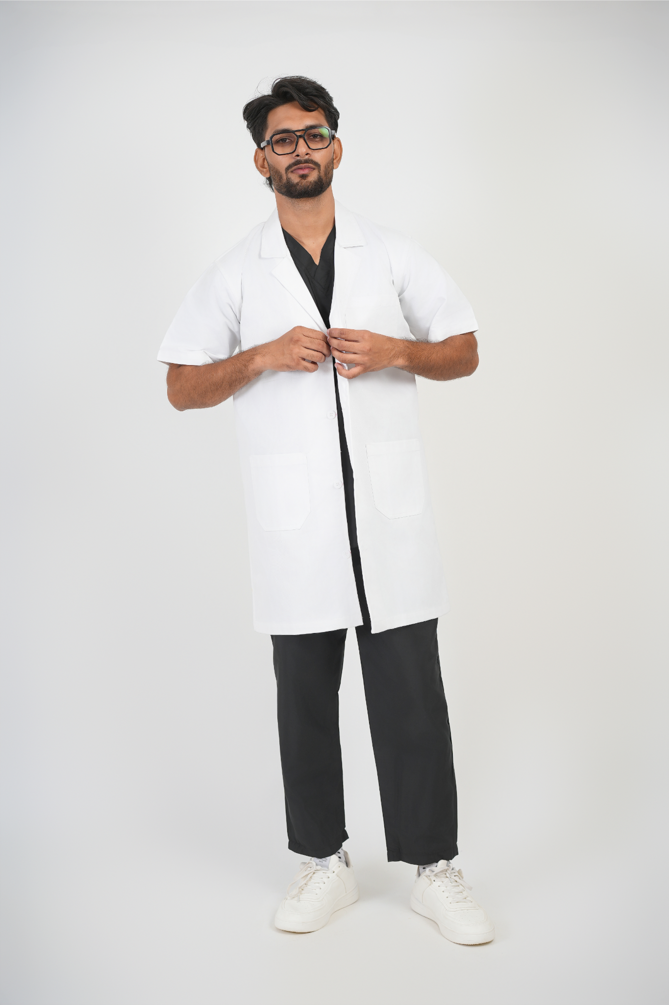 Long and Half Sleeves Apron (Male) - 3 Pocket