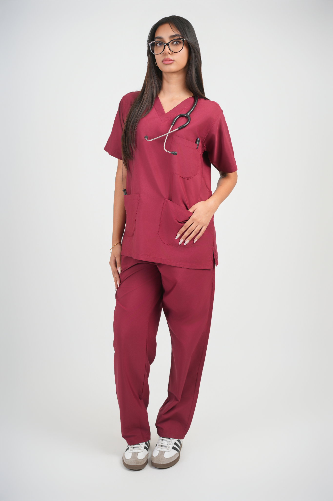Female Scrub Suit 5 Pocket - Maroon