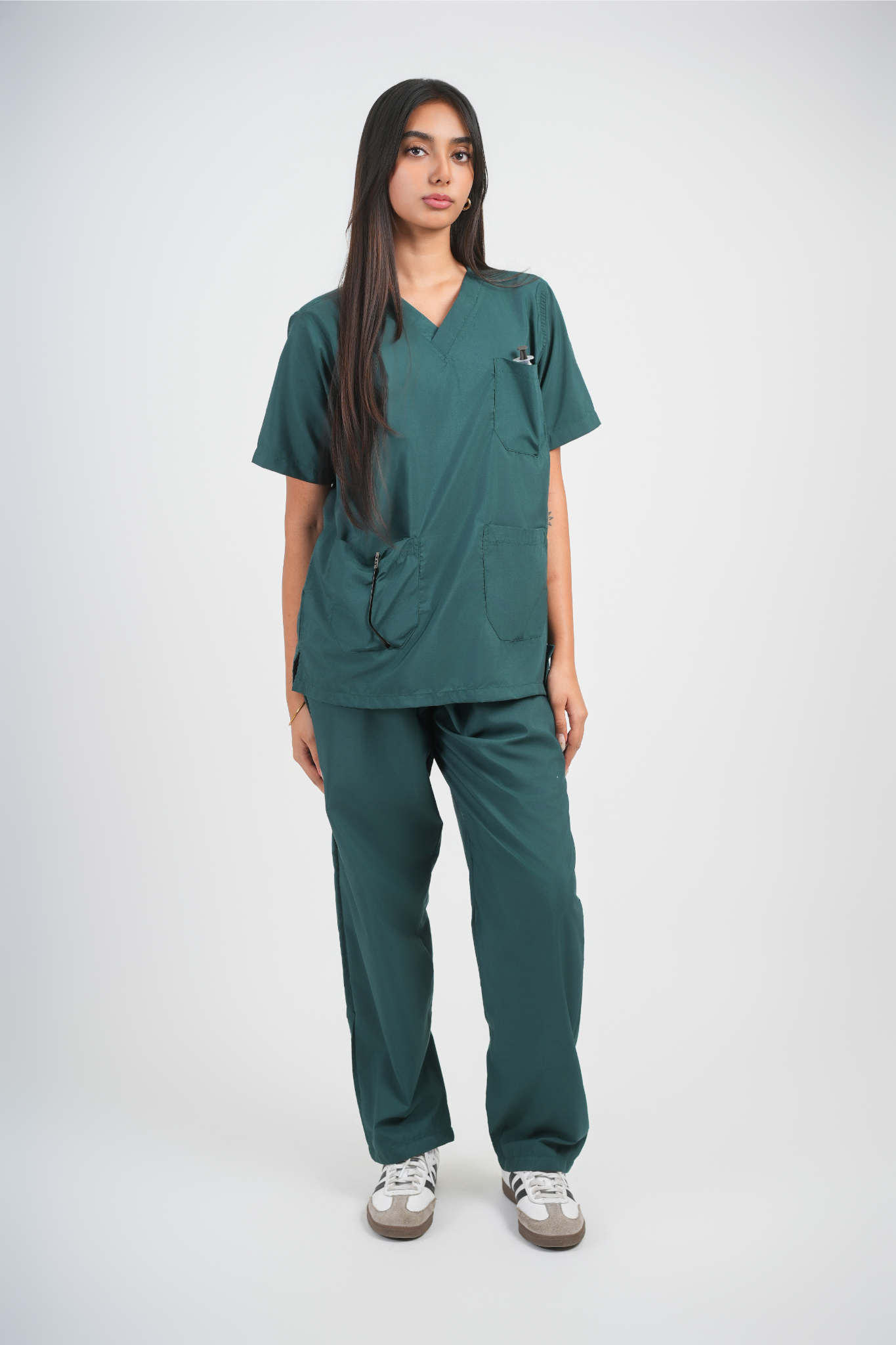Female Scrub Suit 5 Pocket - Bottle Green