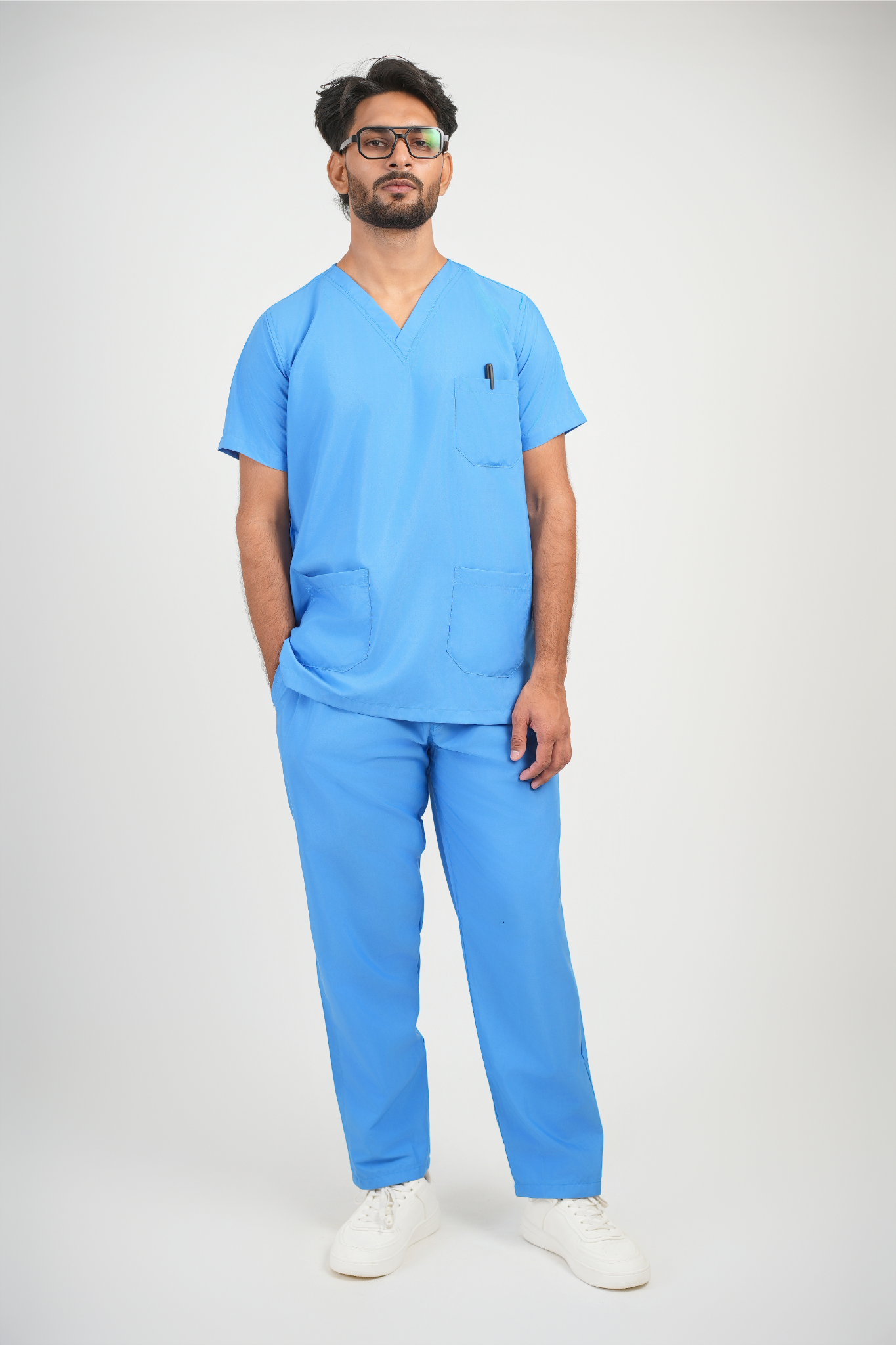 Male Scrub Suit 5 Pocket - Sky Blue