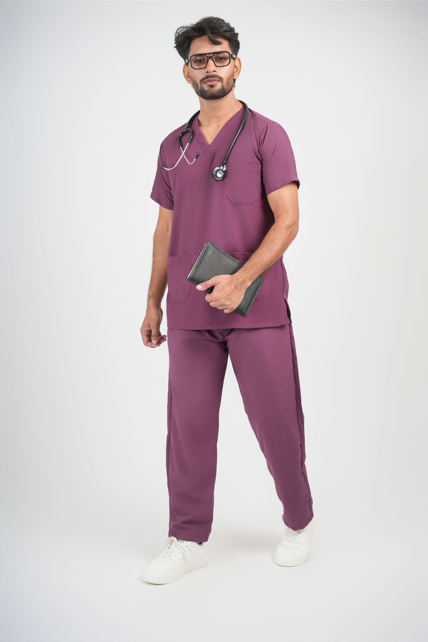 Male Scrub Suit 5 Pocket - Wine