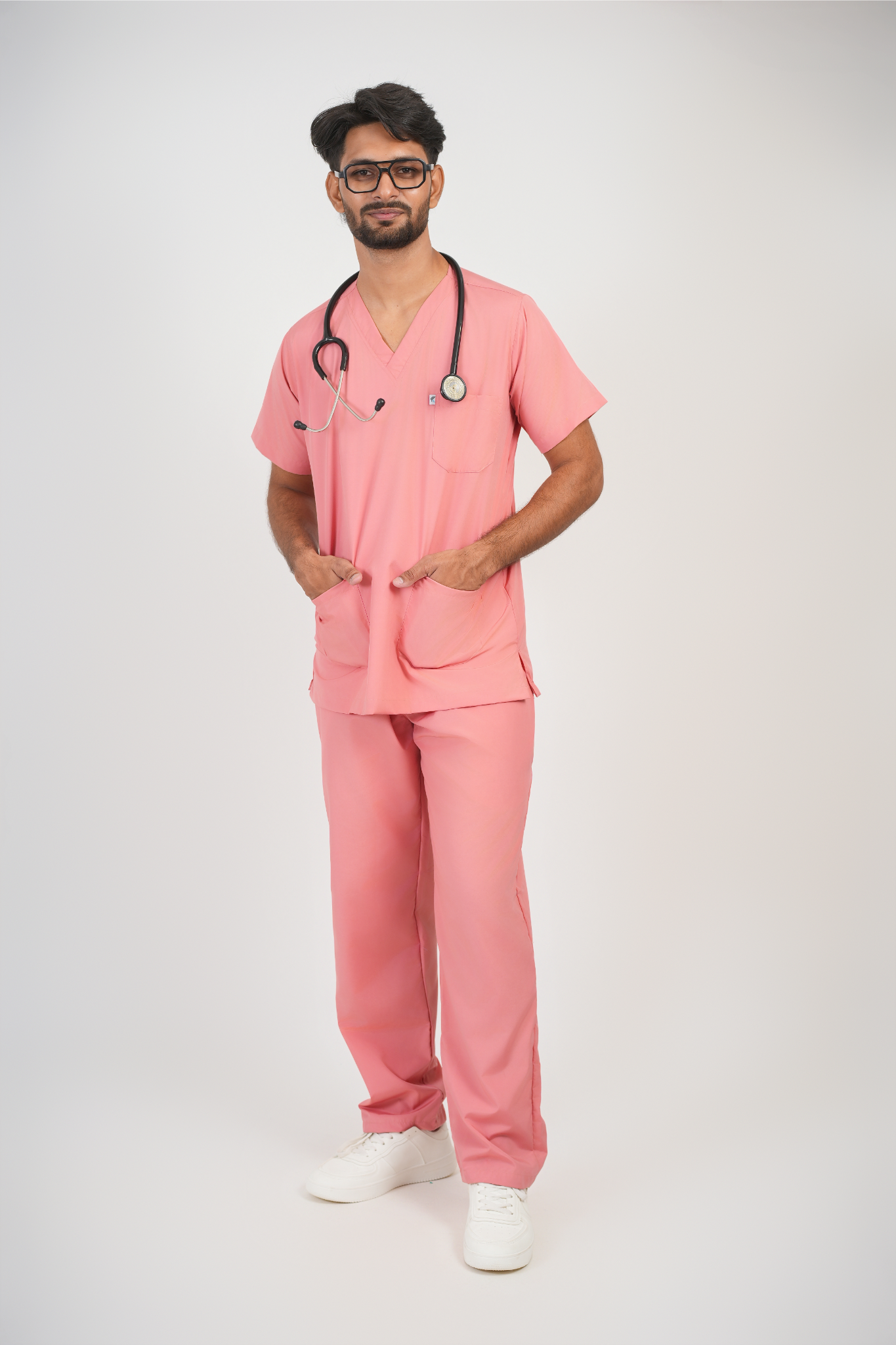 Male Scrub Suit 5 Pocket - Pink