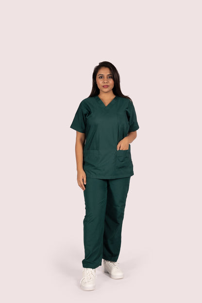 Female Scrub Suit 5 Pocket - Bottle Green