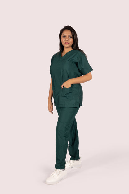 Female Scrub Suit 5 Pocket - Bottle Green