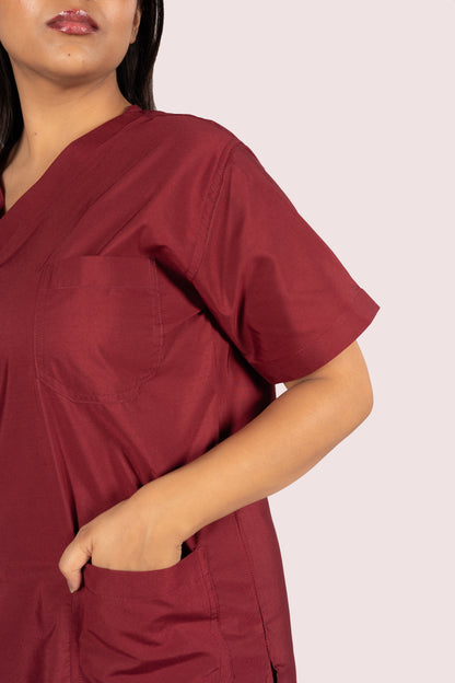 Female Scrub Suit 5 Pocket - Maroon