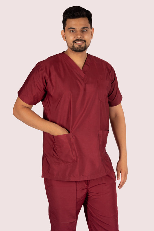 Male Scrub Suit 5 Pocket - Maroon