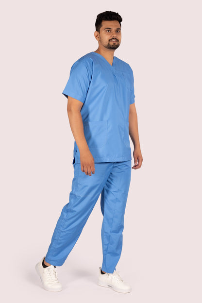 Male Scrub Suit 5 Pocket - Sky Blue