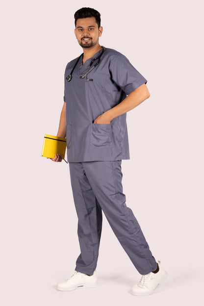 Male Scrub Suit 5 Pocket - Grey