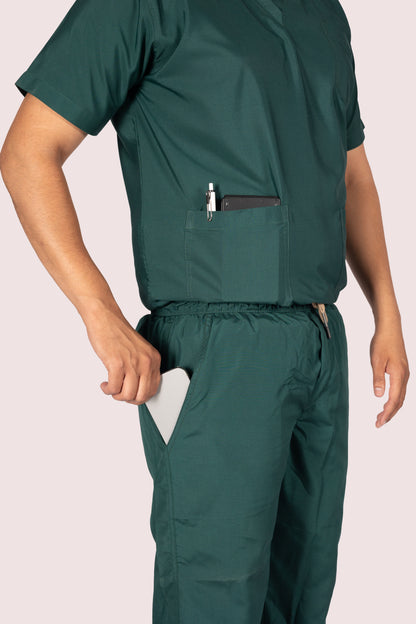 Male Scrub Suit 5 Pocket - Bottle Green