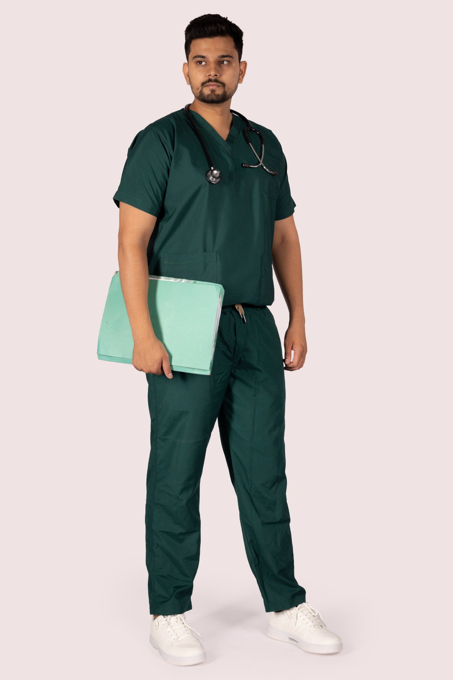 Male Scrub Suit 5 Pocket - Bottle Green