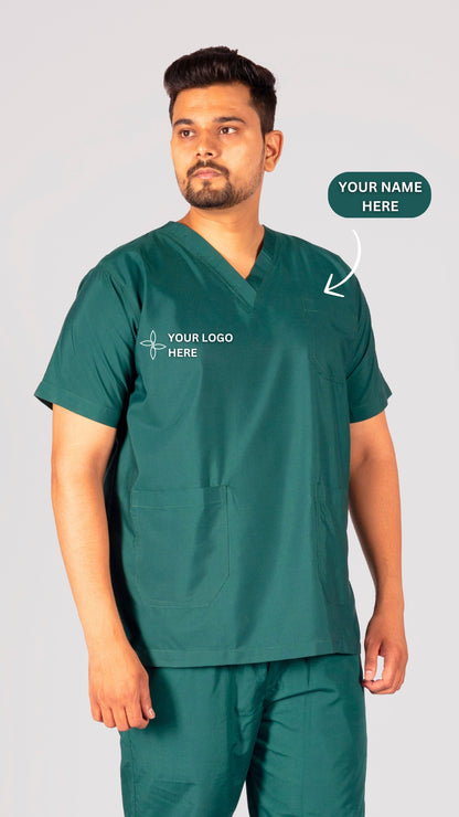 Male Scrub Suit 5 Pocket - Bottle Green