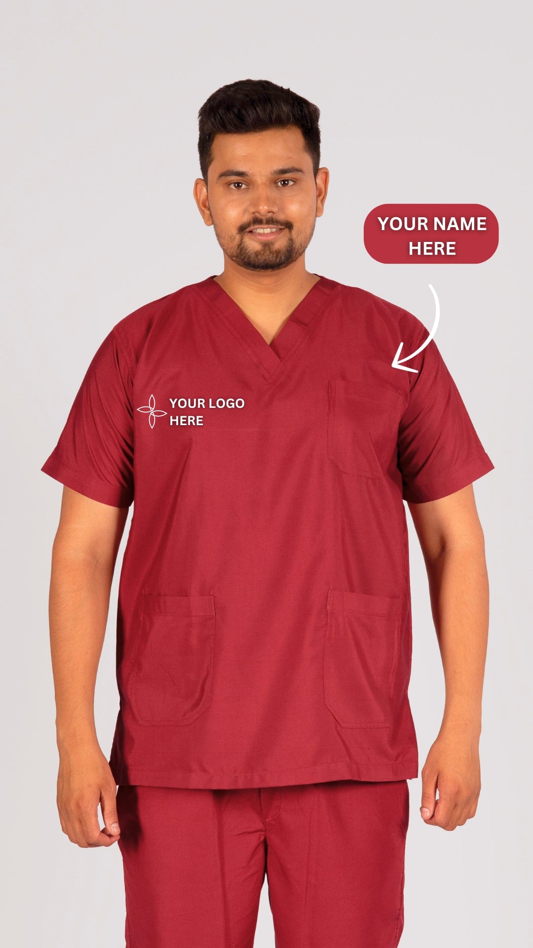 Male Scrub Suit 5 Pocket - Maroon