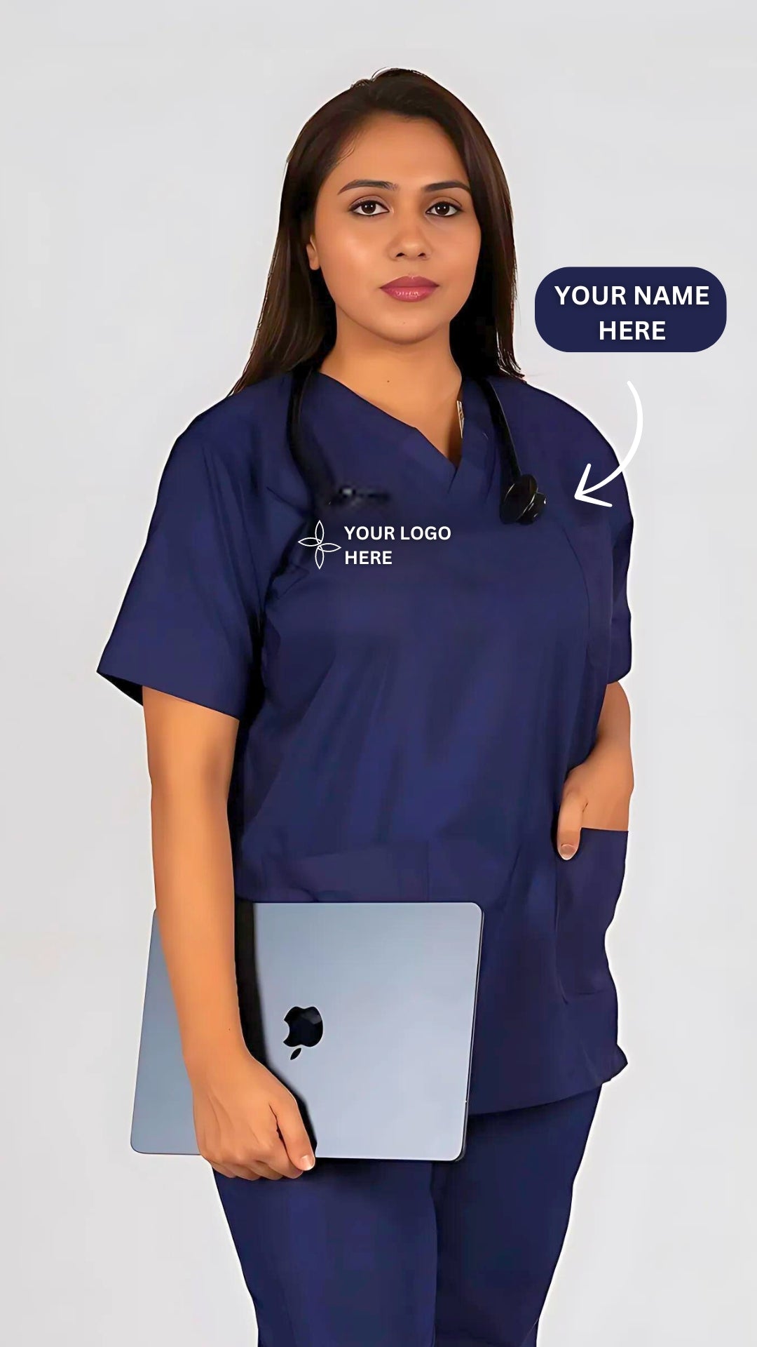 Female Scrub Suit 5 Pocket - Navy Blue