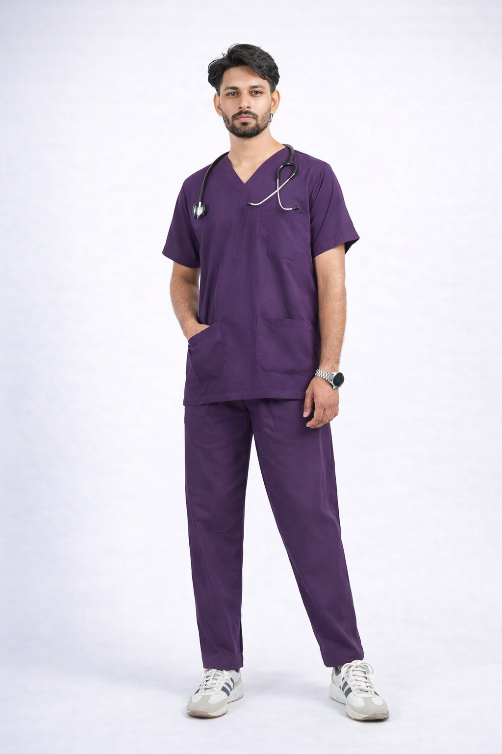 Male Scrub Suit 5 Pocket – Dark Wine