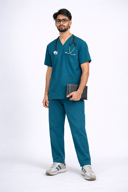 Male Scrub Suit 5 Pocket - Forest green