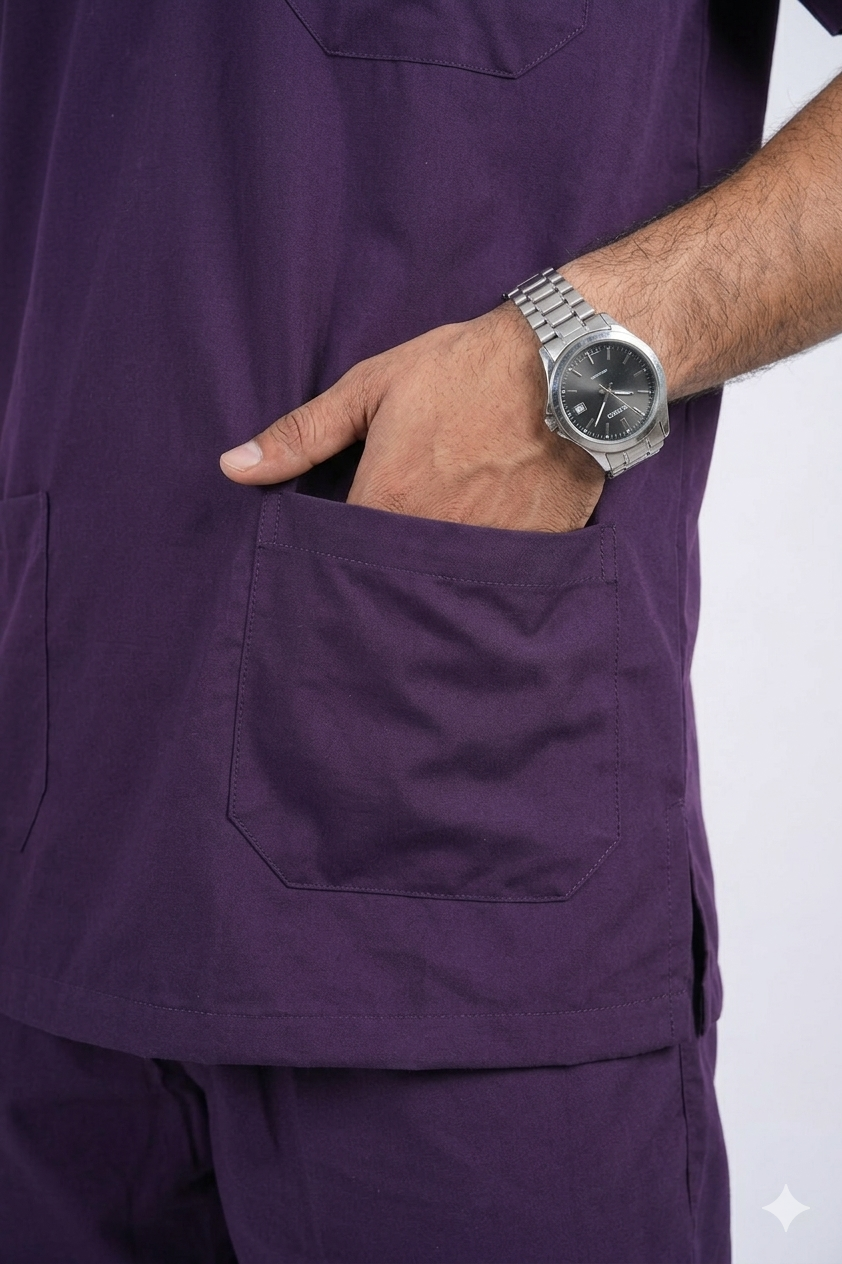 Male Scrub Suit 5 Pocket – Dark Wine