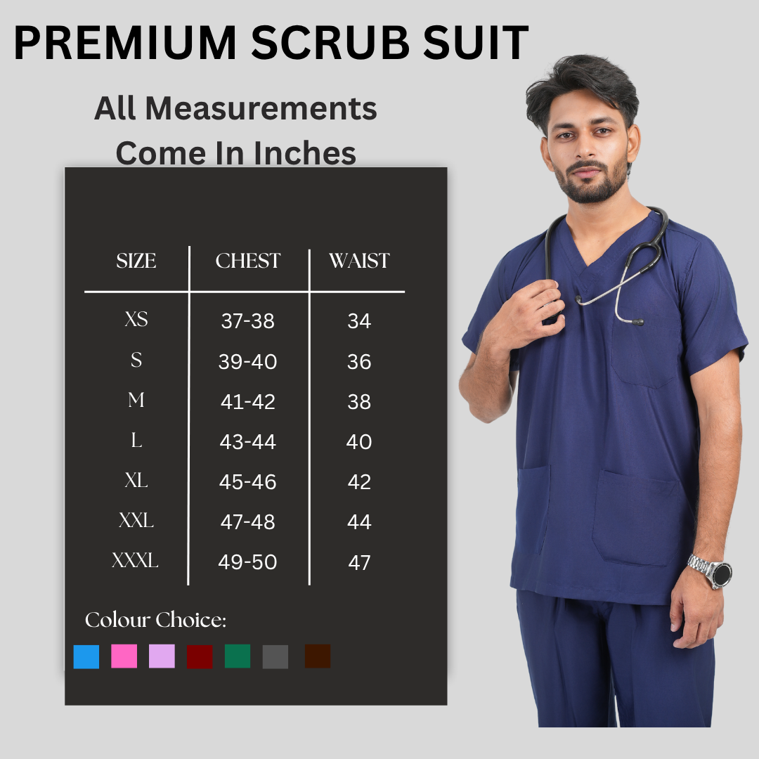 Male Scrub Suit 5 Pocket - Navy Blue