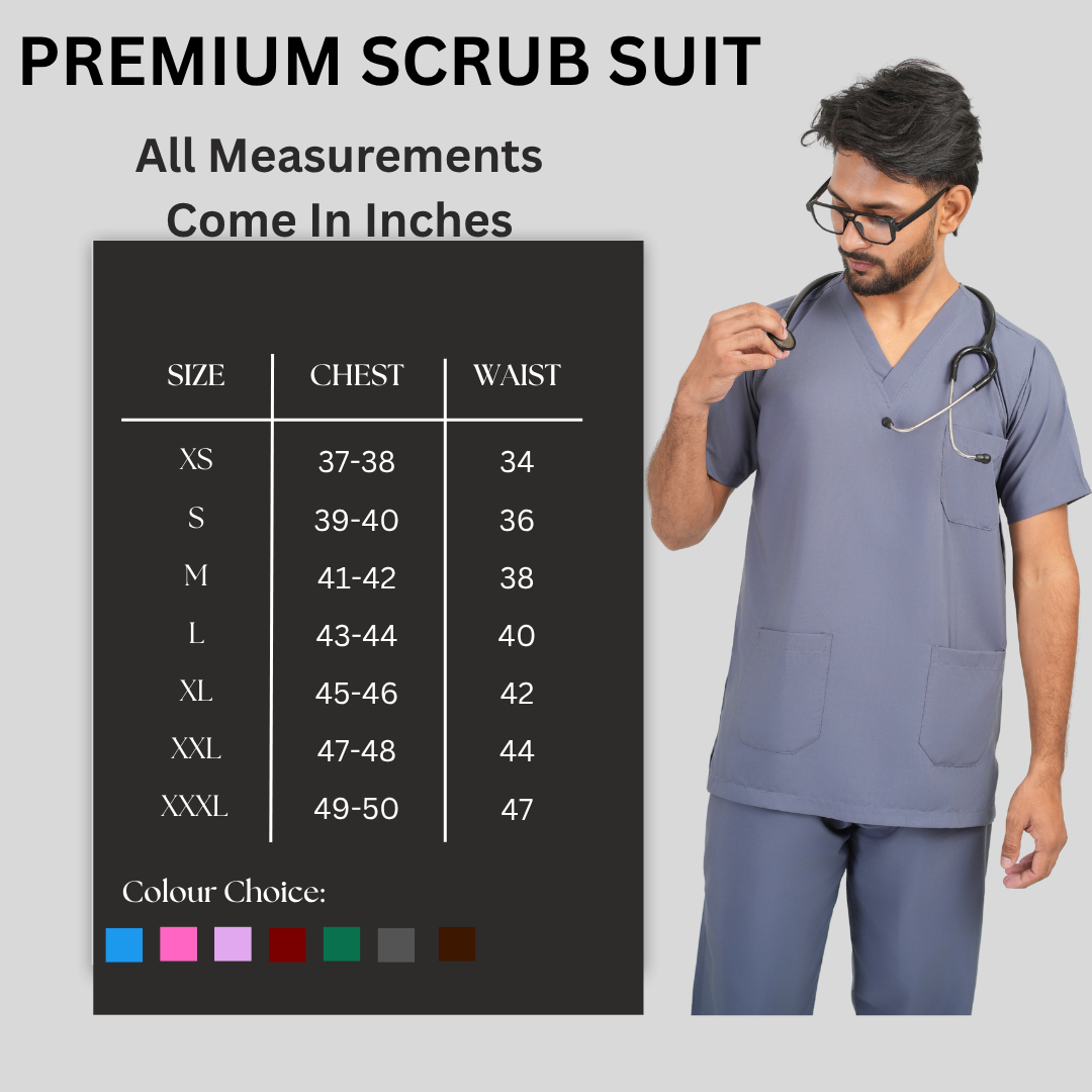 Male Scrub Suit 5 Pocket - Grey