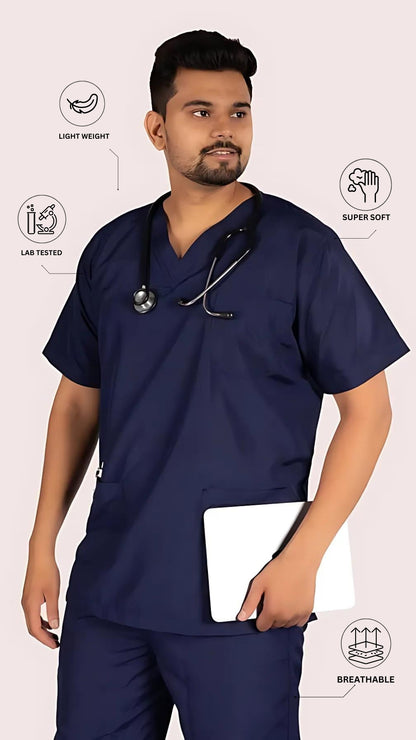 Male Scrub Suit 5 Pocket - Navy Blue